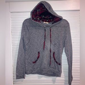 Grey w. Red Plaid Sweatshirt